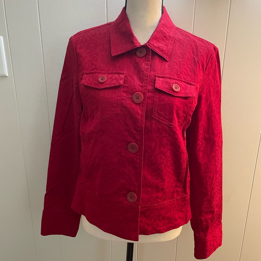 Jones New York Cheetah Print Light Jacket_